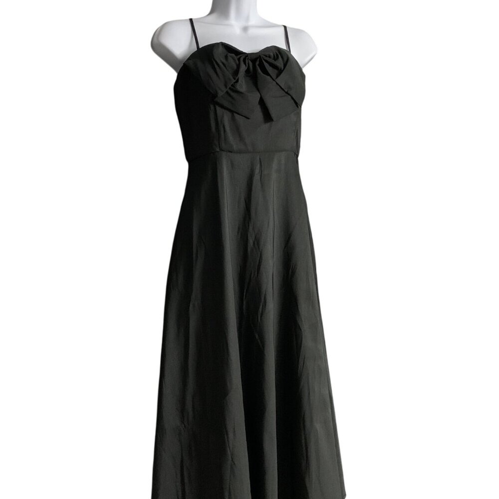 A New Day Womens Black Maxi Cocktail Dress w/ Bow Accent & Side Pockets Size 6 - Picture 8 of 12